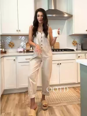 I love this for both a beachy look but also just a cutesy casual look!  #casual #outfits #linen #overalls #outfit #summerstyle #summeroutfit #overallsoutfits 