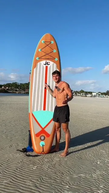 Why spent 5x more money on a traditional paddle board that is heavy and annoying to travel with. Inflatable paddle boards are the way to go. Hit the link in the bottom left corner of the video to check it out! #paddleboard #wateractivities #standuppaddleboard #summervibes 