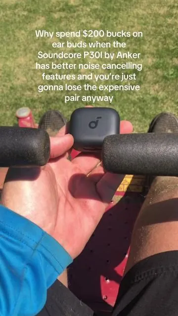 Protect your ears #lawntok #turftok #earbuds #wireless #bluetooth #soundcore #noisecancelling 