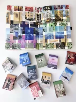 washi sticker asmr! This was a BIG trust the process spread, almost gave up halfway thru but turned out kinda cool! #washitape #junkjournaling  #washi #washistickers #journaling #collage #stationeryaddict #stationery #tts #ttsfinds 