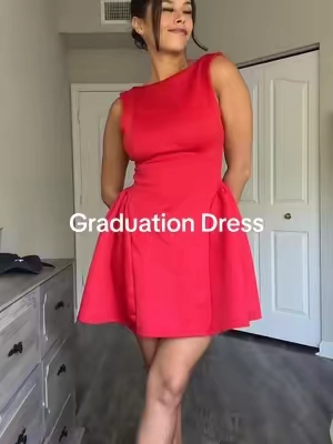 The cutest graduation dress 💗 #reddress #graduationdress #OOTD #casualoutfits 