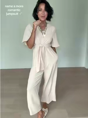 a jumpsuit you feel like you are floating in bc it’s so romantic 🕊️🫰🏼  I did small (5’7, 125 lb)  #jumpsuit #jumpsuitstyle #flowy #springfashion #tiktokshopmothersday  #tiktokshopmemorialday  
