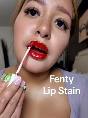Shook is an understatement! @Fenty Beauty #fentybeauty #fentylipoil #fentylipstain #lipstain #redlipstain #tiktokshopcreatorpicks #fyp #makeup #lipcombo 