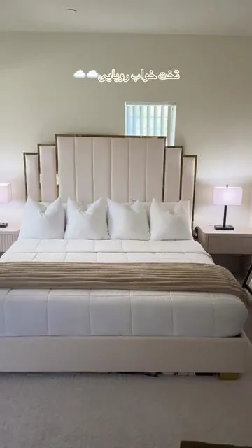 I Looove it💕 get yours while it’s OnSale😀mine is in size King @Amerlife #amerlife #amerlifebedframe #bedframe #luxurybedroom #modernbedroom #highheadboard #king #fyp #افغانها_مقیم_امریکا🇦🇫🇺🇸 