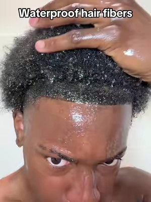 Keep your hair fibers on for days  just use this spray 👆🏾#waterresistant #waterresistantspray #hairfibersforthinninghair #waterproofenhancements #realhairfibers #waterresistance #hairfiberspray #foryou #viralvideo 
