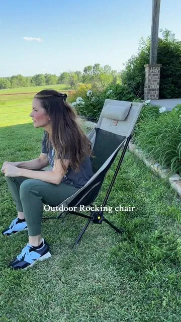 Absolutely the best rocking outdoor chair I’ve found! So comfy & not squeaky 🙌🏼 @Fanttik #outdoorchair #rockingchair #campingchair #camping #baseballlife #softballlife #soccerlife #tiktokshopmemorialday #dealsforyoudays #tiktokshopsummerturnup #tiktokshopcreatorpicks 