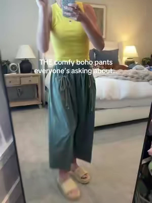 These pants feel like a soft breeze and look like you just stepped off a Pinterest board. Effortless, flattering, and made for your barefoot dreams or coffee runs. Obsessed is an understatement. #BohoStyle #TikTokFinds #WideLegPants #ComfyChic #BohoVibes #TikTokFashion #BohoOutfit #OOTD