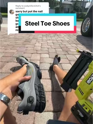 Replying to @codymiller6764 Nothing came through the shoes #steeltoeshoes #steeltoe #shoes #workshoes #tiktokmarketplace 