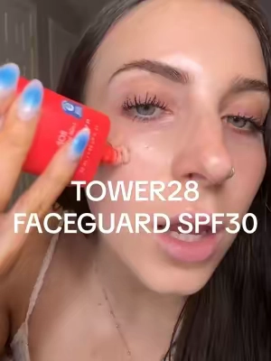 as sunscreens # 1 hater- I seriously LOVE this! NEW Tower28 Face Guard ☀️ SPF30  ✨ no white cast, breakouts, pulling, or sticky feeling. Wear on its own or under makeup + free mini SOS spray now through 5/26! @Tower 28 Beauty  #tower28partner #tower28 #tower28spf #spf #spf30 #sunscreen #summermakeup #tiktokshopnewarrivals #tiktokshopmemorialday #tiktokshoprestock #ttsbeautybesties #tiktokshopcreatorpicks 