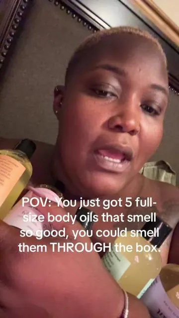 I don’t know who put their foot in these @gots body oils but BABY they knew what they were doing. 5 full sizes?? Just in time for summer glow season. Which one should I try first? #BodyOilHaul #SmellGoodSeason #SummerGlowUp #BlackOwnedBeauty #TikTokMadeMeBuyIt #FragranceLovers #SkincareRoutine #UnboxingHaul