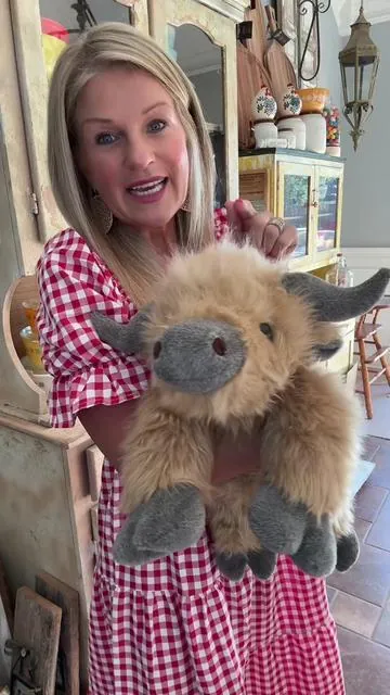 The Highland cow is back 😍! #weightedstuffedanimal #highlandcow #weightedhighlandcow #animal #stuffedtoy #microwavable #washable #fyp #ttslevelup #highlandcows 