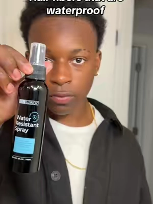 If you want those hairfibers to not wash away grab it now link Is above 👆🏾#waterresistance #waterresistant #waterresistantspray #hairfibers #waterproofenhancements #hairfibersforthinninghair #hairfibersformen 