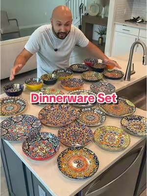 These Boho Chic Kitchen Dinnerware Set dishwasher safe and ceramic and looks like all made by hand, each plate looks beautiful and different by @vancasso #vancasso #dinnerwareset #plates #kitchenplates #ceramicplate #dinnerware #kitchenessentials #bohoplates #bohochic #bohochicstyle #fyp 