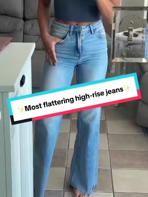 These high-waist wide-leg jeans are made for moms on the move! Super stretchy, flattering, and comfy enough to chase toddlers but stylish enough for coffee dates, errands, and everything in between. #MomStyle #ChicAndComfy #MomWardrobeMust #StylishMomLooks #RealLifeReady 