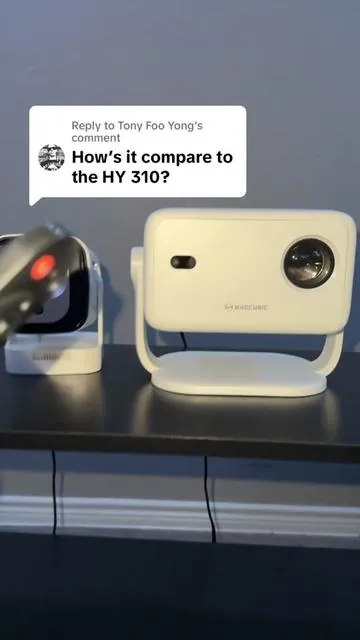 Replying to @Tony Foo Yong  Magcubic L018 compared to the Magcubic HY310 #projector #smartprojector #miniprojector #movienights #magcubic 