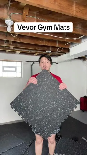 These Vevor gym mats are great quality and really bring life to the home gym in my unfinished basement! #vevorgymmats #vevorgymmat #vevorgymtiles #vevorgymfloormat #vevorgymflooring #vevorgymmatreview #vevorgymmatsreview #gymmat #gymmats #homegym #homegymideas #homegymequipment 