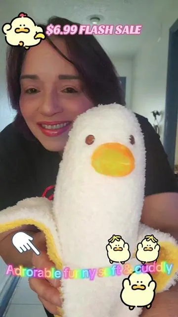 GET YOURS KOW CLICK THE LINK. This plushie is so adorable! Soft and fluffy. I didn't think it would be this big.Thank you @PEACHCAT  for sending him now He needs a friend. #peachcat #chickenbanana #plushie #sosoft #plushiecollector #toycollector #fyp #funnytrends #viraltrends 