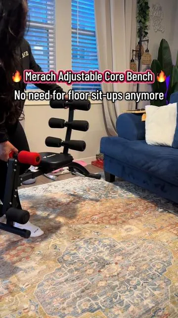 Sit-up bench by Merach! 🔥 core strengthening right at home!  #coreworkout #bench #core #weightbench #adjustable #situps #crunches #workout #exercise #workoutmotivation #fitness #fittok #homegym #homeworkout #workoutfromhome #tiktokshop 