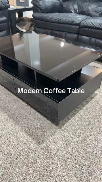 YITAHOME Modern Coffee Table #yitahome #YITAHOME #coffeetable #coffeetablewithdrawers #modern #black #blackcoffee #blacktable #familytime 