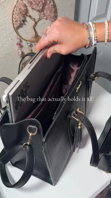 2 laptops ✅ Water cup + Coffee cup ✅ Chargers ✅  Notebooks & Paperwork ✅ Bag full of my essentials ✅ Keys, Wallet & Phone ✅ I am sooo obsessed with this bag! It holds everything I need & more, the fact it stands up by itself also is amazing! Holds my laptops, my filming equipment & still has space for more!  #bags #purse #travelbag #laptopbag #laptoppurse #freeshipping #laptopbag #totebag #worktotebag #creatorsearchinsights #ovevook #lovevookbags #totebags #totebagaesthetic #totebagstyle #workbag #mombag #mompurse #workpurse 