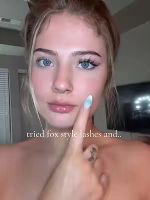 Fox style lashes might be my new fav #lashclusters #foxlashes #dollstylelashes #tiktokshop #lashtutorial 