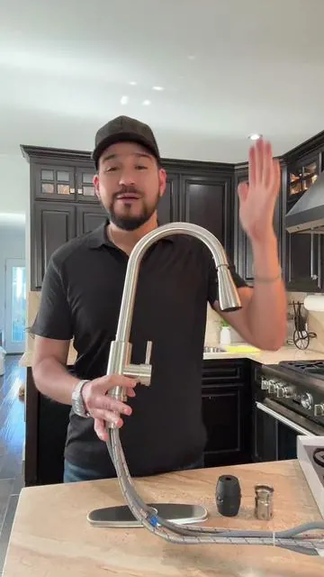 PHANCIR Kitchen Faucet with Pull Down Sprayer, High Arc Single Handle, Brushed Nickel, Brushed Go Home Id Finish FathersDayGift Modern FathersDayGift #waterfaucet #faucet #Kitchen #tiktokshop 