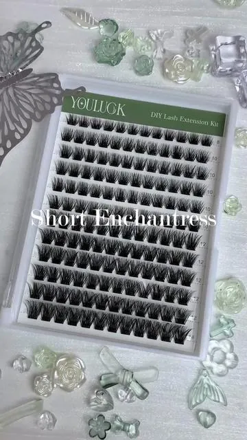 Style: Short Enchantress. Easy to apply. Try it now! 🤑 #youlucklash #youluckbeauty #youlucklashes #viralvideo #fyp #diylashes #lashclusters #diylashextensions 