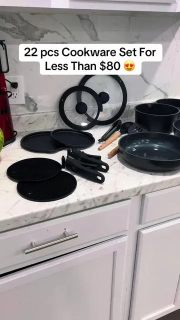22 Pcs Cookware Set for under $80, The Most Affordable Cookware Set on TikTok #creatorsearchinsights #cookware #cookwareset #kitchenset #potsandpans #nonstick #cookingessentials #kitchenupgrade #homechef #kitchenfinds #kitchentok #cookingtiktok #cookwarelove #kitchenrestock #kitchenorganization #kitcheninspo #cookwaregoals #homecooking #cookwarehaul #cookwarecollection #22piececookwareset #brandname #TikTokShopCreatorPicks #Dealsforyoudays #QVCTikTokSuperBrandDay #TikTokShopSummerTurnUp #TikTokShopMothersDay #TikTokShopRestock #TikTokShopMemorialDay #mothersday #springtok #tiktokspringglowup #springglowup #creatorsearchinsights #fyp #trending #reels 