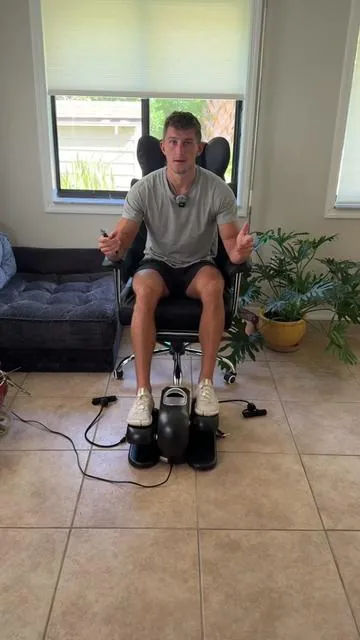Relax and let the machine help promote circulation in your ankles and feet. If you have swelling or you simply sit for long periods at a time and want to keep your ankles/calves moving, this is a great elliptical for you. It actually helps you burn calories too. The link is in the bottom left corner of the video! 