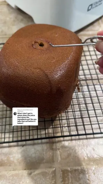 Replying to @Crestfallenone you can remove the mixing piece after baking or sometimes before depending on the type of bread you are baking. #kitcheninthebox #breadmaker #breadmachine #tiktokshopcreatorpicks #blogaboutitall 