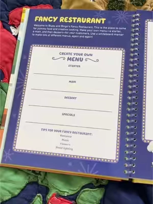 Replying to @b3llman13 this has brought so much fun to eating in my family. My kids love, knowing that they are cooking and making food just like Bluey and bingo. #bluey #parenting #cookbook #toddler 