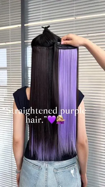 Straightened purple hair.💜💇🏼‍♀️#Purple#purplehair #aisihair #Love #fyp #girlshairstyle #beauty #hairtransformation #summerhair #hairstyle #haircolor #highlightshair #hairextensions #clipins #Purplehair 