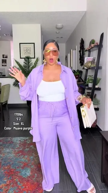 I love me a good linen set for the summer 💜 #linenset #linenoutfit #linentwopiece #twopieceset #twopieceoutfit #2pcset #summerfashion #womenfashion #tiktokshop #tiktokshopfinds #tiktokmademebuyit #tiktokshopcreatorpicks 