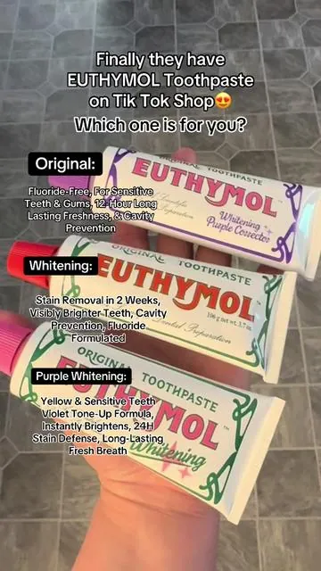 I love this toothpaste. Not sure why the reviews are like this. But these are classics for people who knew about this brand before. It’s really good on your teeth #tiktokshopmemorialday #tiktokshopsummerturnup #tiktokshopcreatorpicks #tiktokshopdealsforyoudays #tiktokshopunboxing #toothpaste #teethwhitening #toothpastehacks #dentist #purplewhitening @Euthymol US 