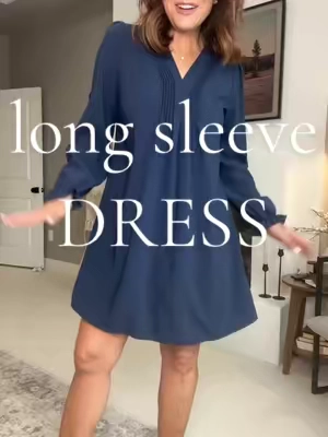 I think I’ve found my new favorite dress. It’s really comfortable to wear, flowy and flattering. Everything I look for in a dress. #dress #churchdress #workwear #workdress #longsleevedress #weddingguestdress #modestdress 