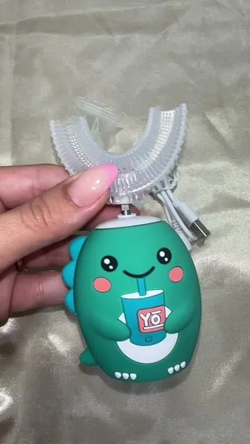 Electric you shape toothbrush, so many fun little colors. So many fun little characters. Perfect for any size if they have toothbrushes from 2 to 6 and they also have ones for bigger kids from 7 to 14. The one that I have here is the bigger one with five different speeds and 360 coverage. It’s gonna be a fun activity but yet your kids are gonna have clean teeth. I’m gonna leave the link down below. See you get yours and try it out. #tiktok #tiktokshop #tiktokmademebuyit #ushapetoothbrushforkids #ushapetoothbrush 