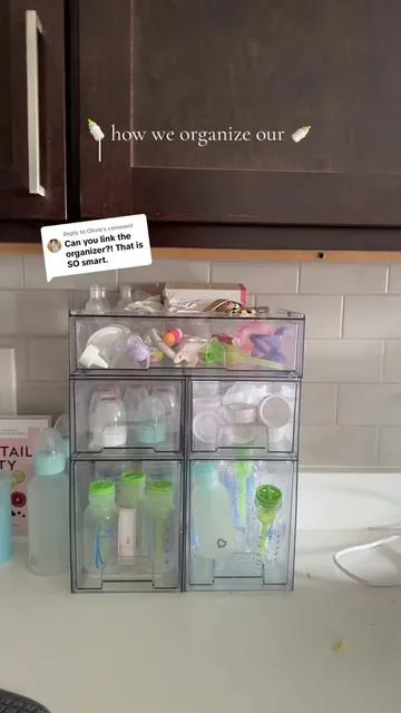 Replying to @Olivia love our baby bottle station! also answering why we don’t just put the pieces all together and put them in the cabinet, I get that question a lot and people are usually very passionate about it lol  it’s the 5 pack in the listing!  #babybottlestation #babybottleorganizer #bottlestation #bottleorganization #babybottles  Baby bottle station  Vtop mart bottle station Baby bottle organization Baby storage  Baby organization 