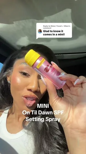 Replying to @Maia | Travel + Vibes yesss the On Til Dawn SPF Setting Spray does come in a mini size!!! I freaking love it because I can just throw it in my purse and really every 2 hours!!! ☀️ #ontildawn #settingspray #onesizesettingspray #onesizebeauty #ontildawnspf #spf #spf50 #spfmakeup #spfsettingspray #spfspray #newmakeup #makeupreview #tiktokshopcreatorpicks #dealsforyoudays #tiktokshopmademebuyit #ttsbeautybesties 