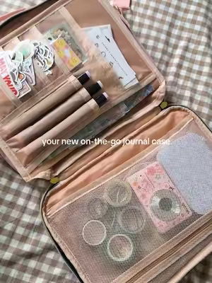 I think I found the perfect travel/on-the-go journaling case!  #junkjournal #organizers #bags #craftbags #tiktokshop #tts #tiktokshopcreatorpicks #dealsforyoudays #journalkit #biblekit 