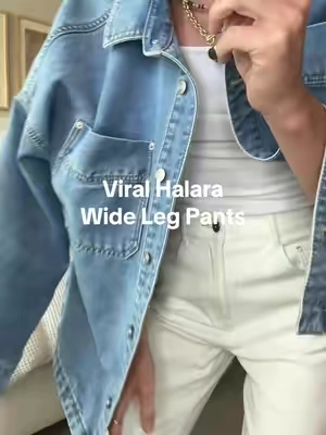 The viral wide leg pants are perfect. Chic and trendy while being so comfy and stretchy. True to size. #wideleg #whitepants #honestreview #trendy #viralproduct #tiktokshopfashionfinds