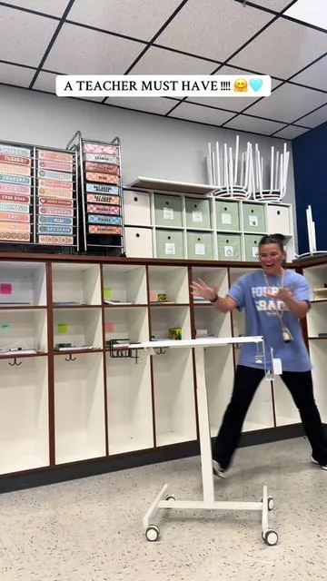 My FAVORITE teacher item is on sale rn!!!! 🧡🛒 Literally 50% off 🥹👏🏼 I use this thing constantly in my room & it’s my #1 most thing sold here on my TikTok shop!!! I’ve had 0 issues aaaaand 0 regrets 😇 I got the white with wheels!!  #teachertok #teachersoftiktok #mrsmiller #teacheritems #classroommusthave 