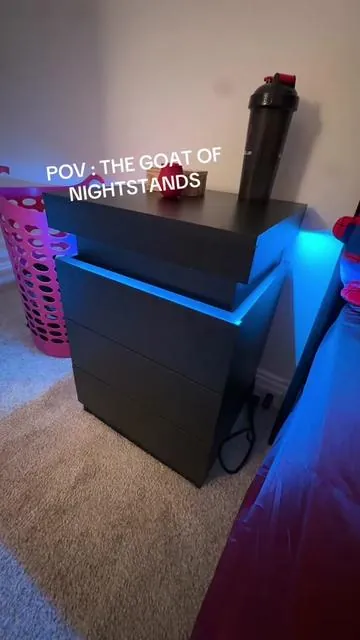 The GOAT #nightstand #nightstandmakeover #fypシ #trending #flashsale #dresser #apartmentfinds #bedroomcheck #ledlights 