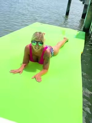 If you love going to the beach or lake then you definitely need one of these!! #floatingmat#floatingpad#Summer#summertime#kidsoftiktok #beach#beachvibes #watermat #float#floating#relaxing #lilypad 