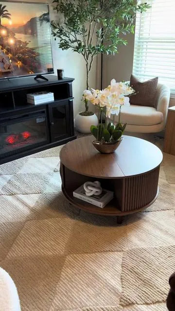 No clutter. No chaos. Just calm. This is what “coming home” feels like 🥰 This coffee table is currently on SALE; link is in the video.  @SULIVES  #coffeetable #coffeetablewithstorage #lifttopcoffeetable #functionalcoffeetable #flutedcoffeetable #coffeetabledecor 