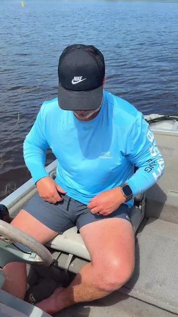 No more fighting him to put on sunscreen 🌞 #bassdash #fishinglife #fishingshirt #spf50 #lakedays #bassfishing #dealsforyoudays #uvrays 