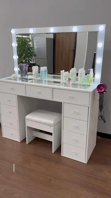 Is this the dresser that girls dream of?#vanity #vanitydesk #makeupvanity #giftsforwives #birthday 