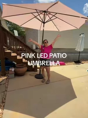 Feel like I’ve waited my whole life for this pink patio umbrella.  #patioumbrella #solarledpatioumbrella #pinkbeachumbrella #poolumbrella  #dealsforyoudays #lovemyhome #tiktokshopcreatorpicks #funinthesun #TikTokshopbacktoschool 