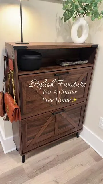 Shoe Organization that’s Beautiful! ✨#shoeorganizer #shoecabinet  #homeinspo #storagesolutions #organize #spacesaving #modernhome #cozyhome #neutralaesthetic #tiktokshopcreatorpicks #dealsforyouday 