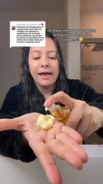 Respuesta a @❤️ poniendo a prueba un método diferente para aplicar la mascarilla Karseell de colageno para una hidratación, sedosidad y brillo hermoso en el cabello @Karseell Official #karseell #karseellcollagen #karseellhairmask #karseellhairoil #haircareroutine #haircaretips #hairtok #tiktokshopcreatorpicks #dealsforyoudays #ttsbeautybesties 