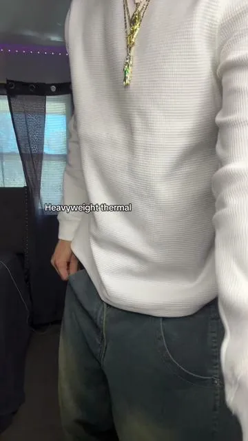 Size up on this clean thermal tho #thermal #baggyclothes #baggyfit #baggy #streetwear #StreetFashion #oufitinspo #outfitideas #mensoutfitinspo #mensoutfitideas #cropped #affordablefashion #dealsforyoudays #giftideas #giftsforhim #giftsformen #giftsforboyfriend 